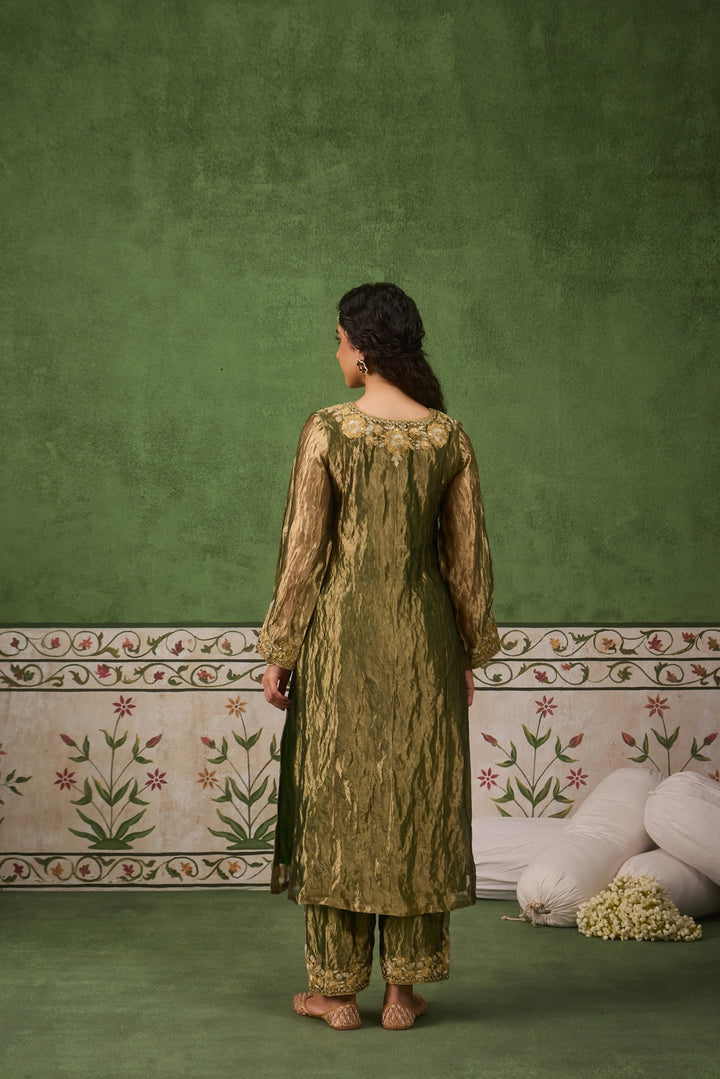 Reet Green Tissue Kurta Set of 3