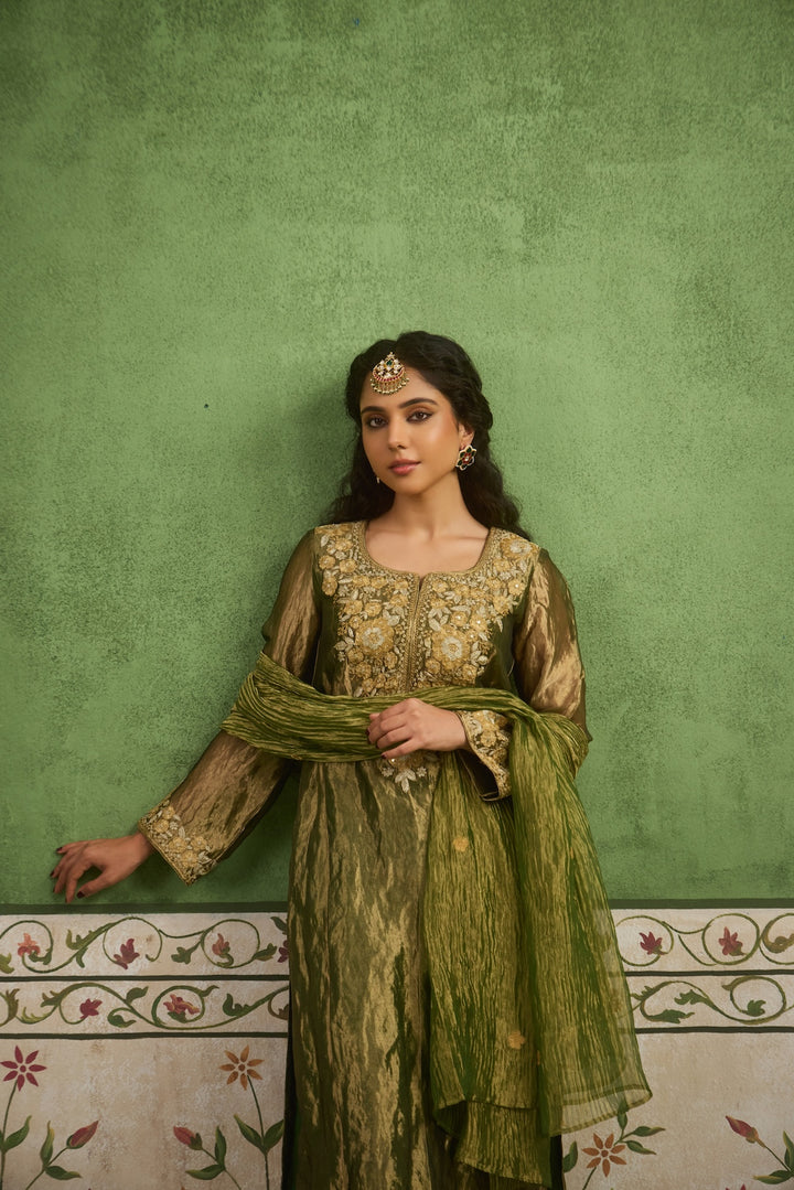 Reet Green Tissue Kurta Set of 3