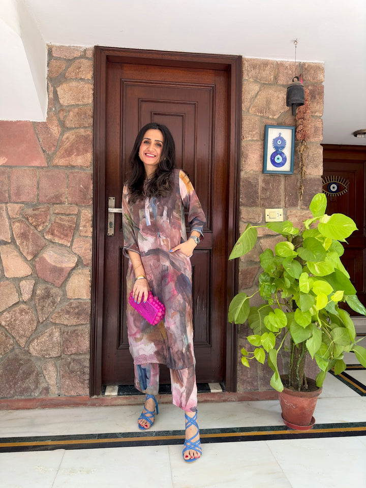 Mitali in Feriha Pink Long Kurta - Set of 2