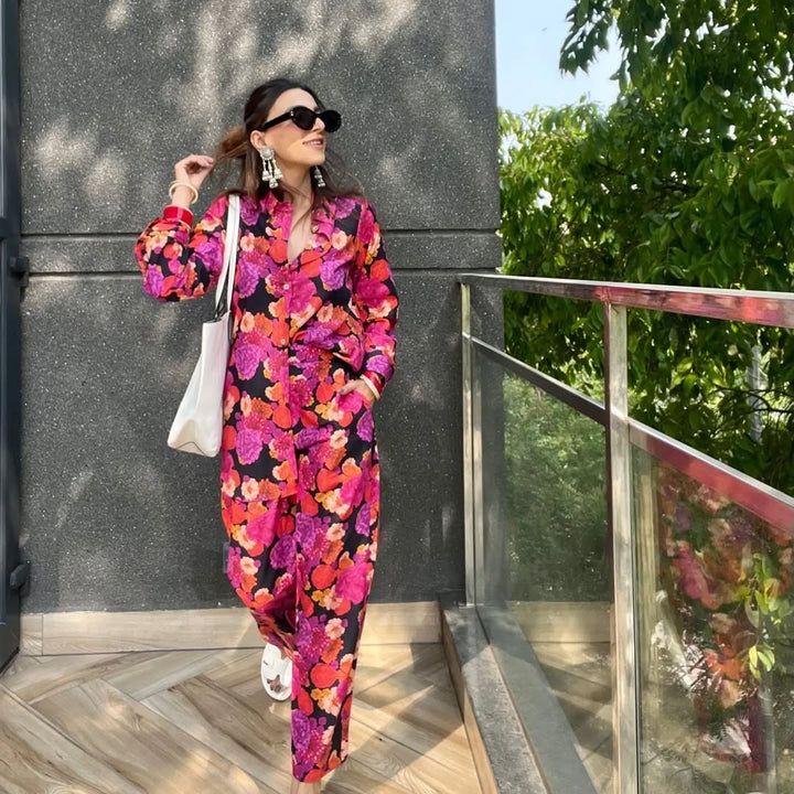 Mehak Jain in Black Blossom Cord set of 2