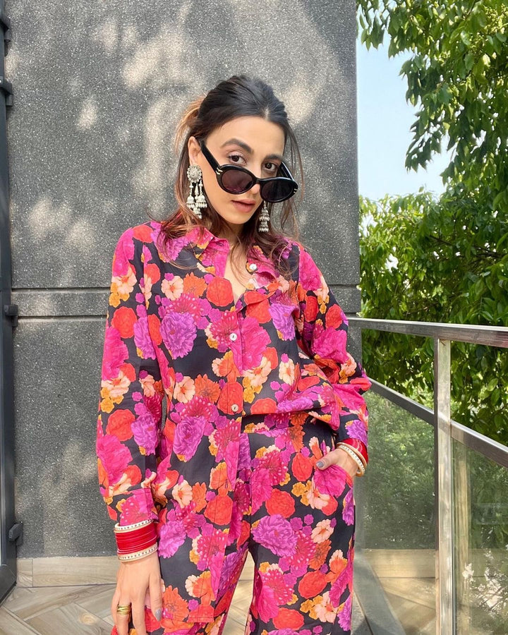 Mehak Jain in Black Blossom Cord set of 2