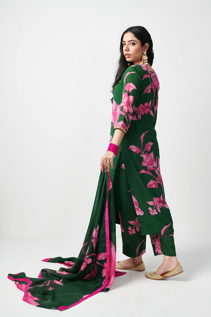 Jashn Green Printed Kurta Set of 3