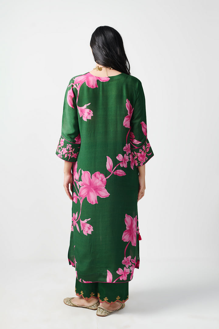 Jashn Green Kaftan Kurta Set of 2