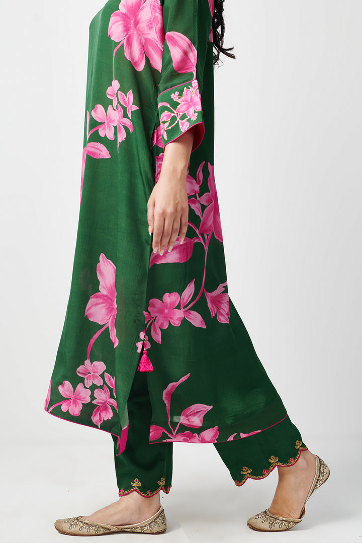 Jashn Green Kaftan Kurta Set of 2