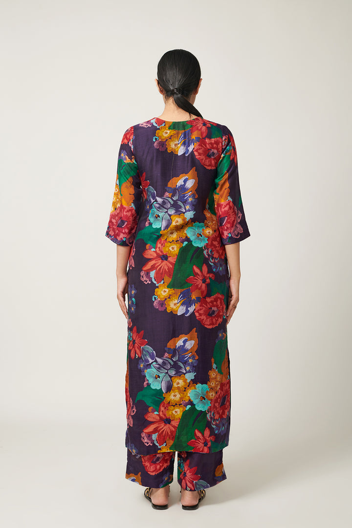 Songs of Summer PURPLE EMBROIDERED KURTA SET of 3