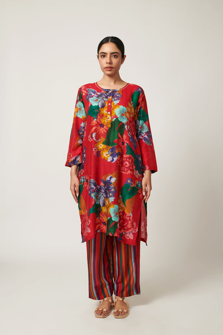 Songs of Summer Red Kurta Set of 2