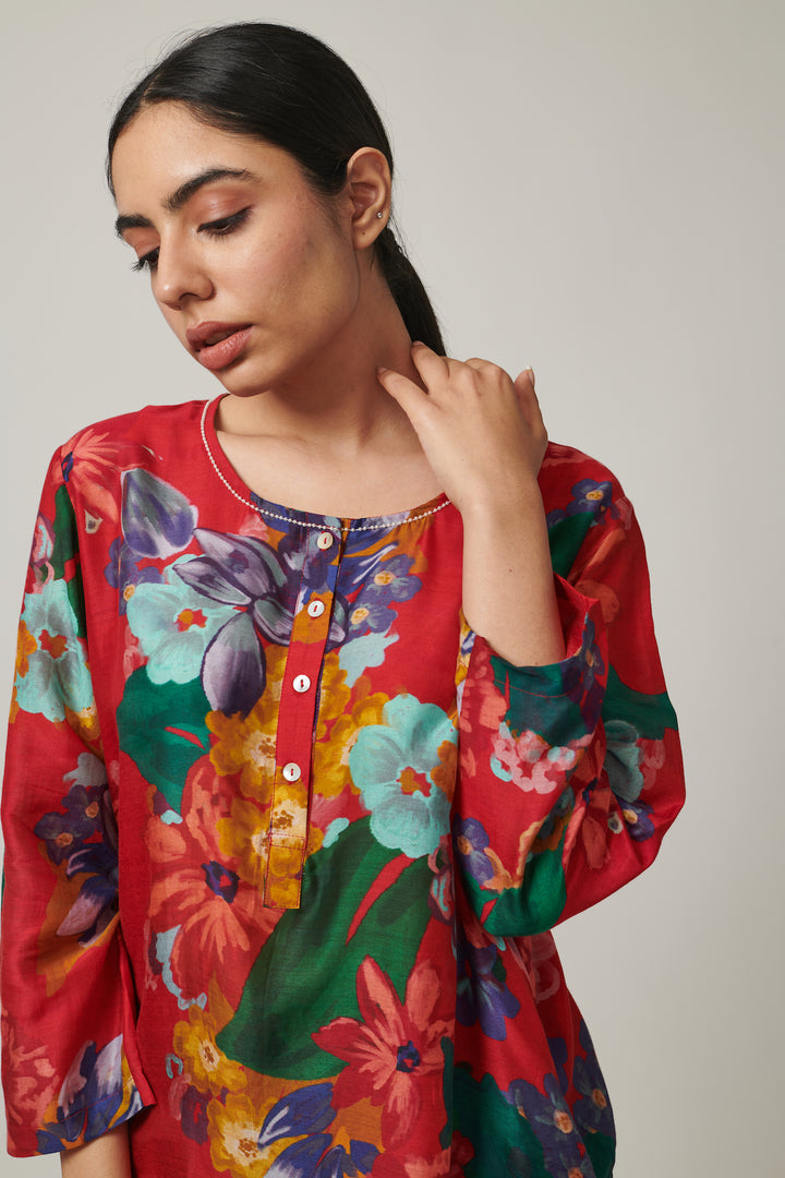 Songs of Summer Red Kurta Set of 2