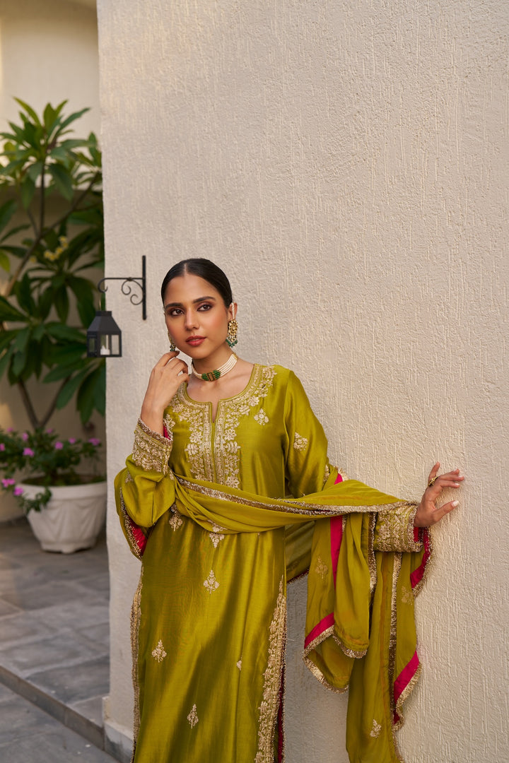 Lime Green Inayat Kurta Set of 3