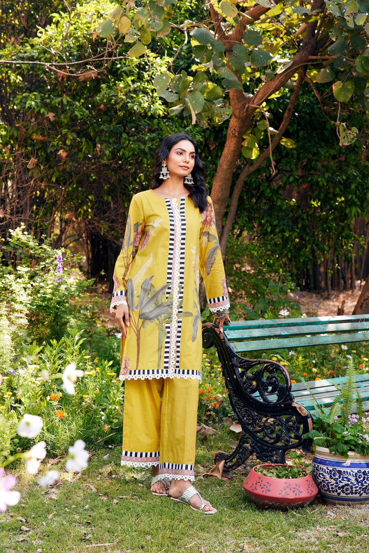 Noor Yellow Short Cotton Kurta-Set of 3