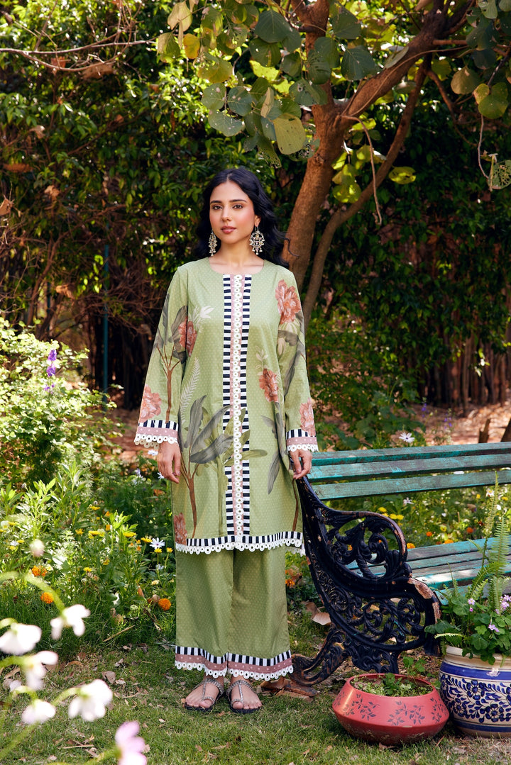 Noor Sage Green Short Cotton Kurta-Set of 3