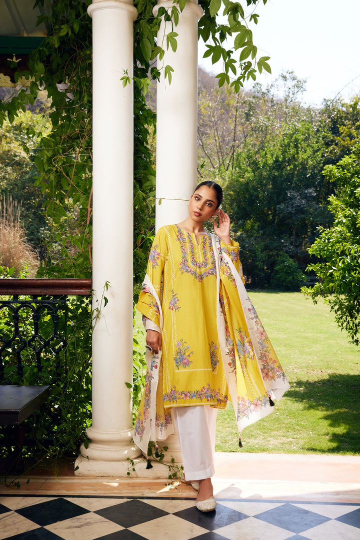 Gulzaar Short Yellow Checked Kurta Set of 3