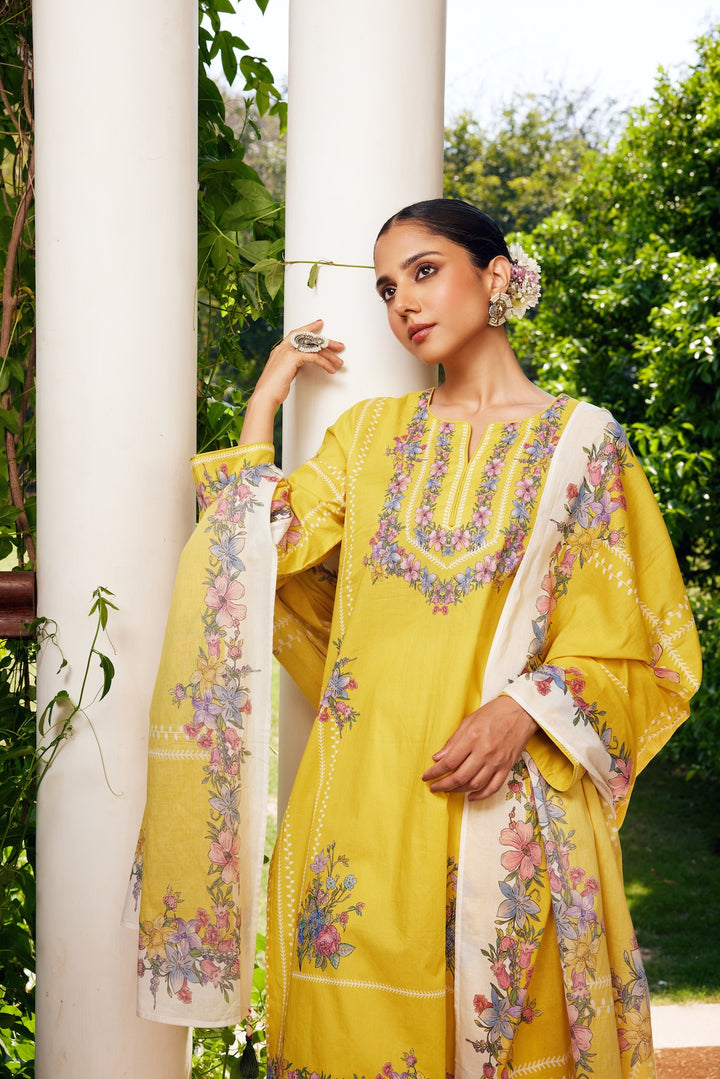 Gulzaar Short Yellow Checked Kurta Set of 3