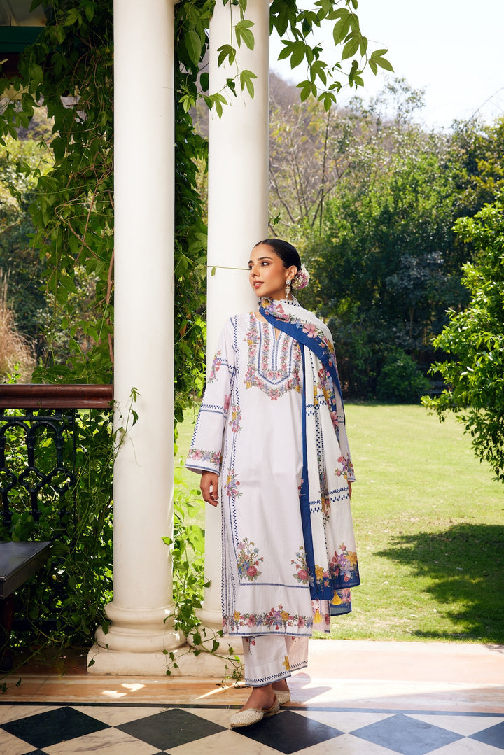 Gulzaar White Checked Kurta Set of 3