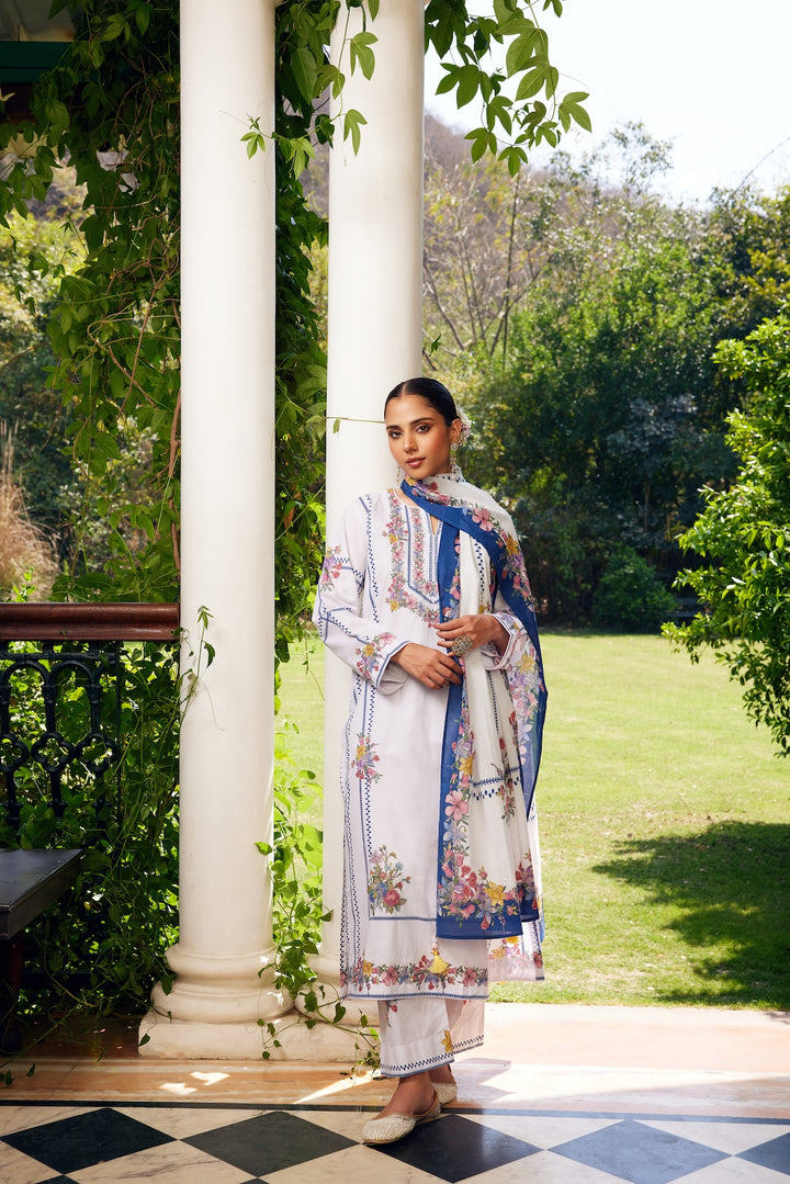 Gulzaar White Checked Kurta Set of 3