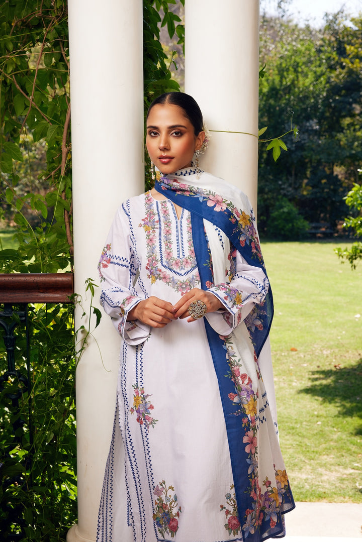 Gulzaar White Checked Kurta Set of 3