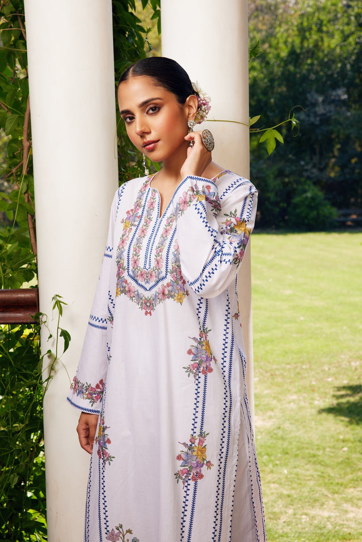 Gulzaar White Checked Kurta Set of 3