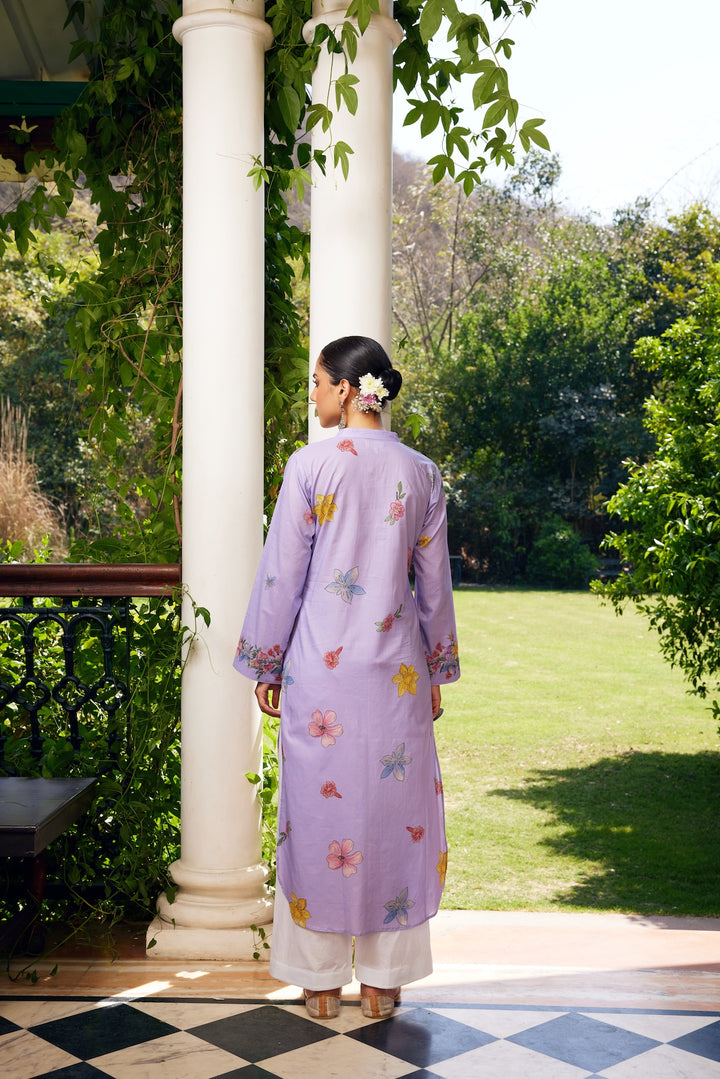 Gulzaar Lavender Floral Kurta Set of 3