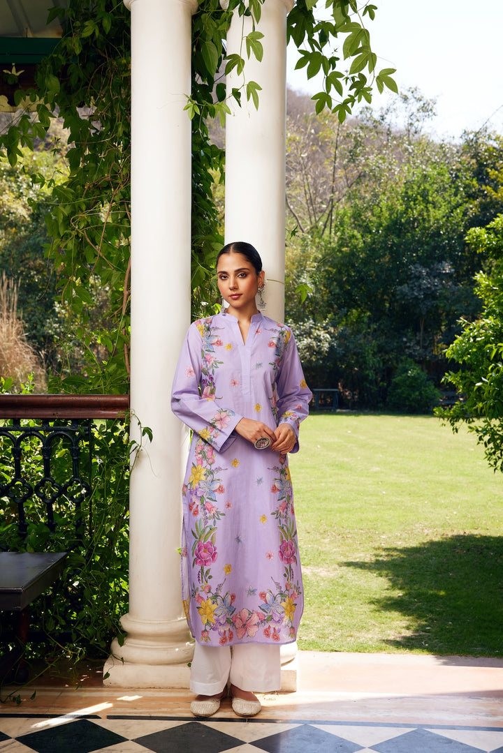 Gulzaar Lavender Floral Kurta Set of 3