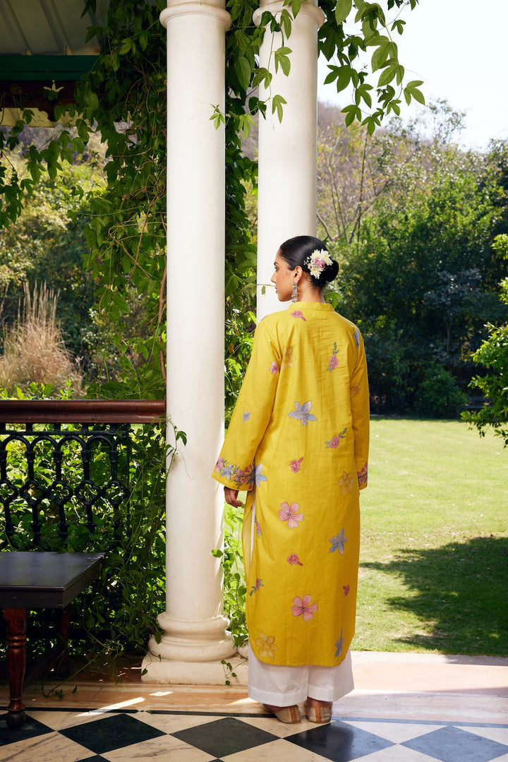 Gulzaar Yellow Floral Kurta Set of 3
