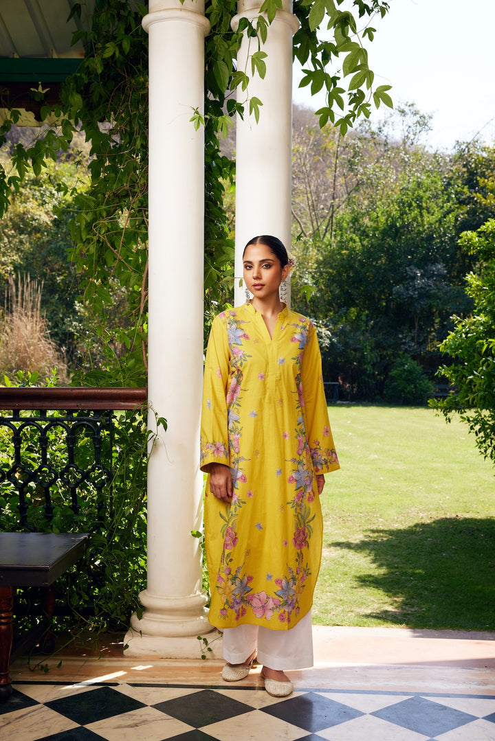 Gulzaar Yellow Floral Kurta Set of 3