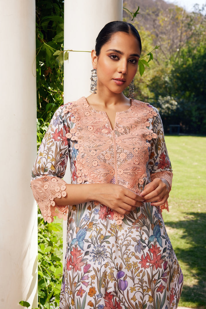 Gulzaar White Printed Kurta Set of 3