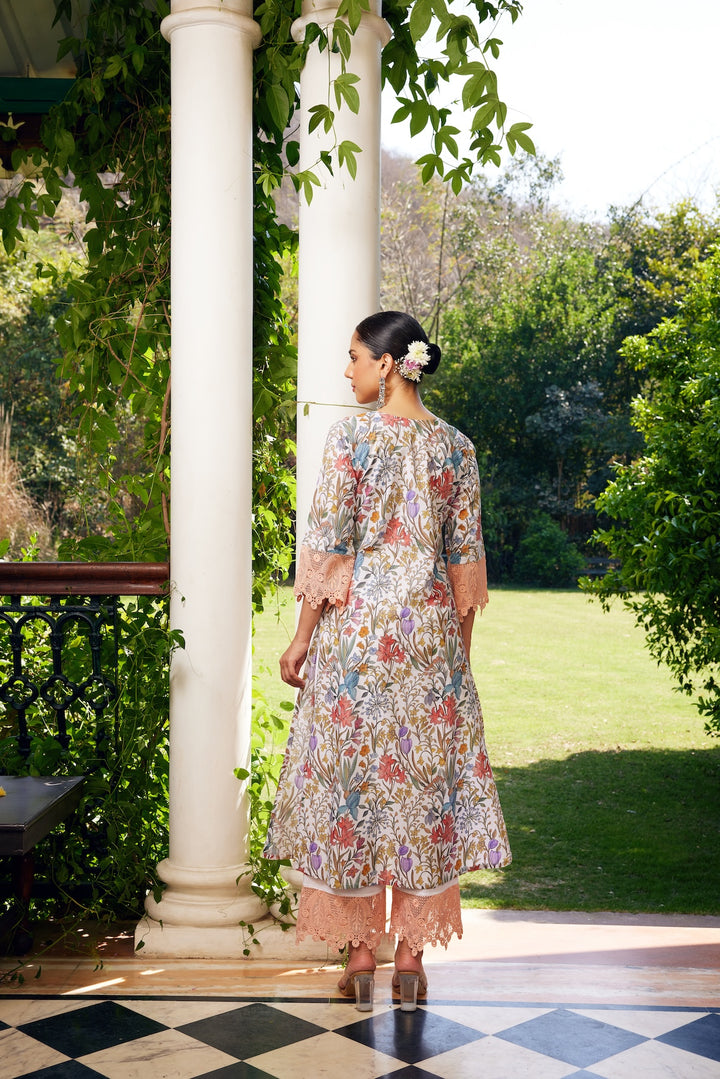 Gulzaar White Printed Kurta Set of 3