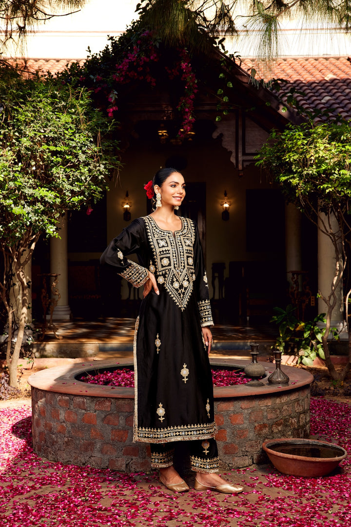 Black Inayat Kurta Set of 3