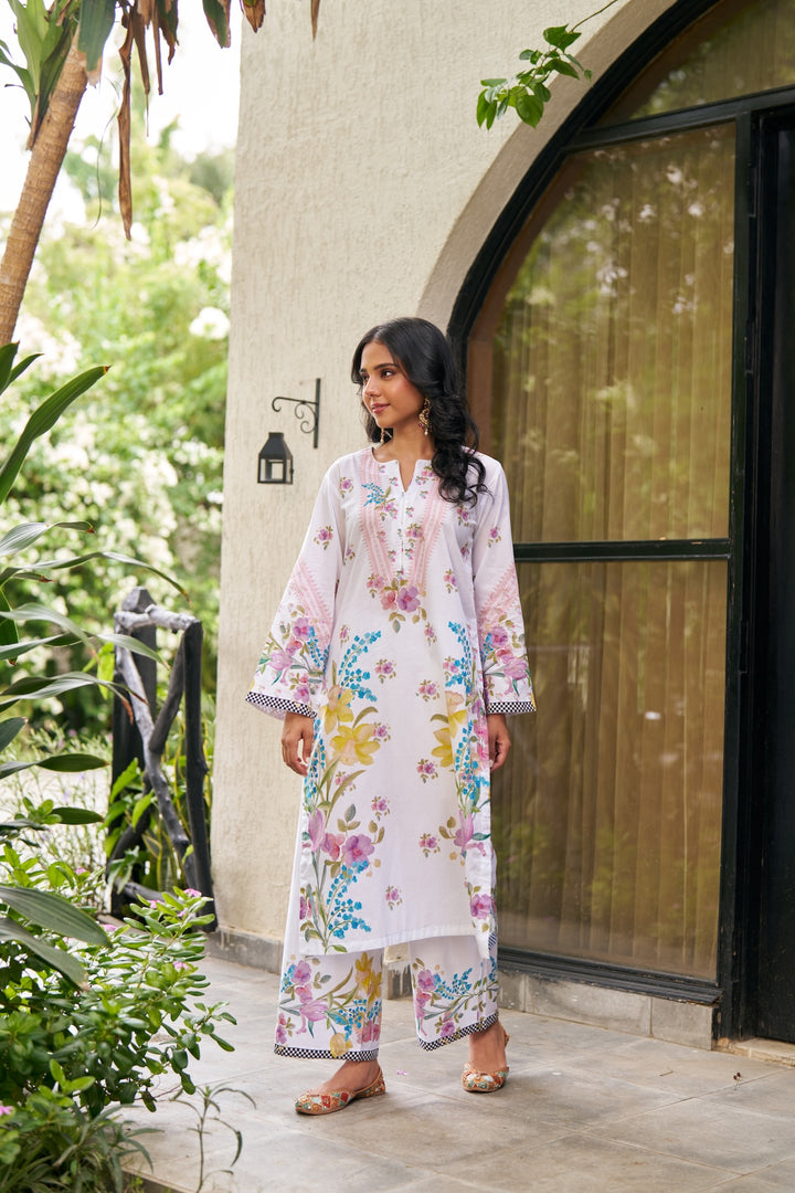 Dhwani White Yellow Kurta Set of 3