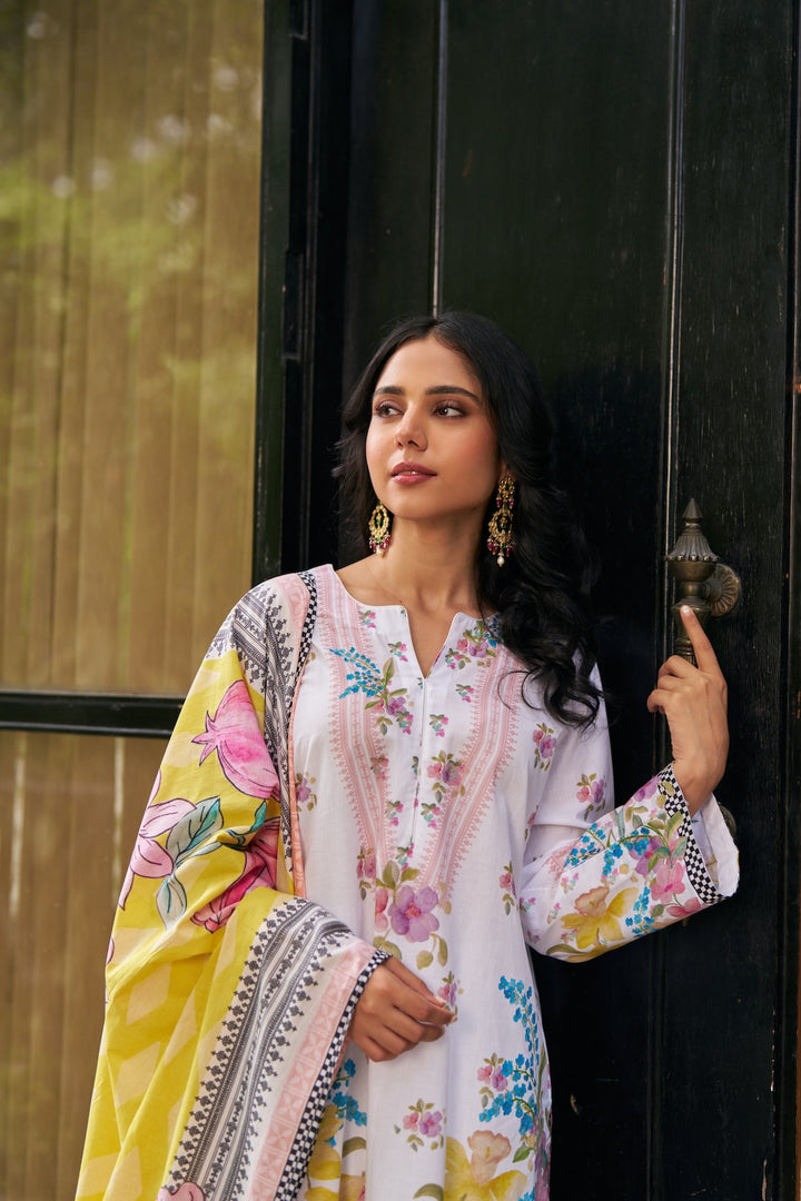 Dhwani White Yellow Kurta Set of 3