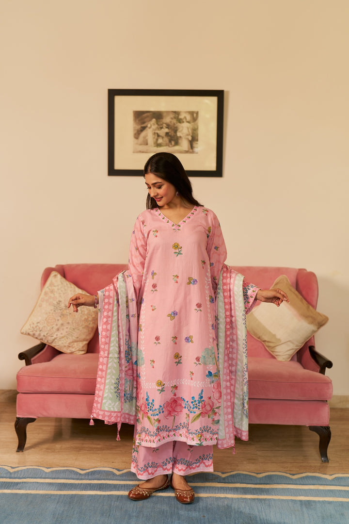 Dhwani Gulabi Kurta Set of 3