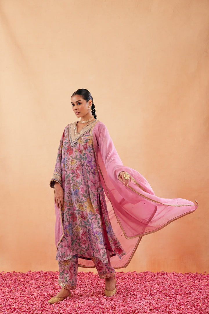 Ishq Blush Pink Aline Kurta Set of 3