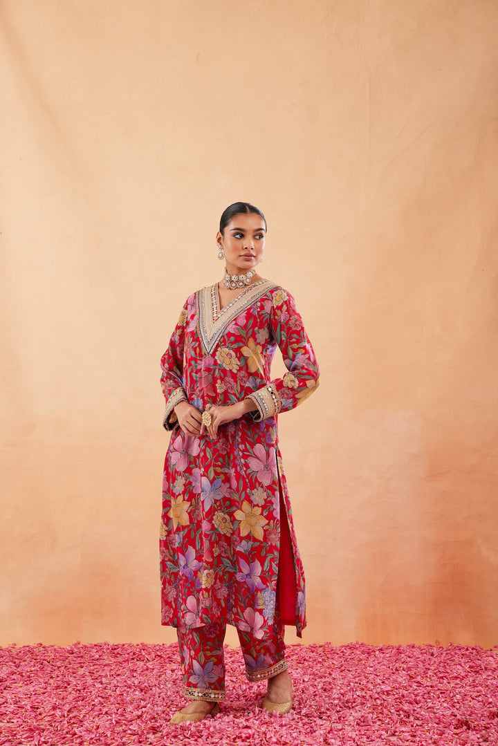 Ishq Red Aline Kurta Set of 3