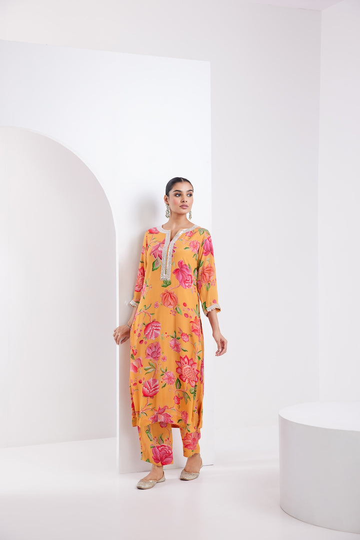 Kamal Yellow Printed Kurta Set of 3