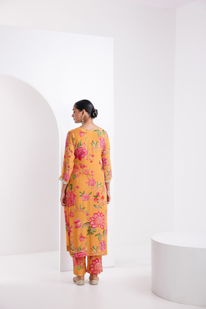 Kamal Yellow Printed Kurta Set of 3