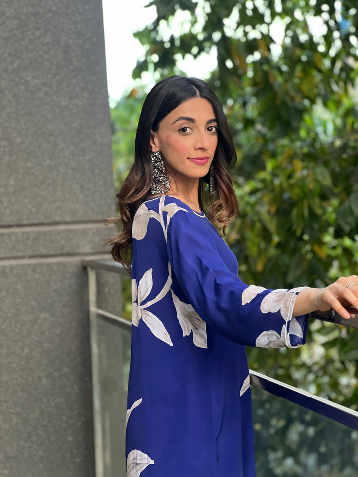 Mehak Jain in Jasmine Blue Long Kurta - Set of 2