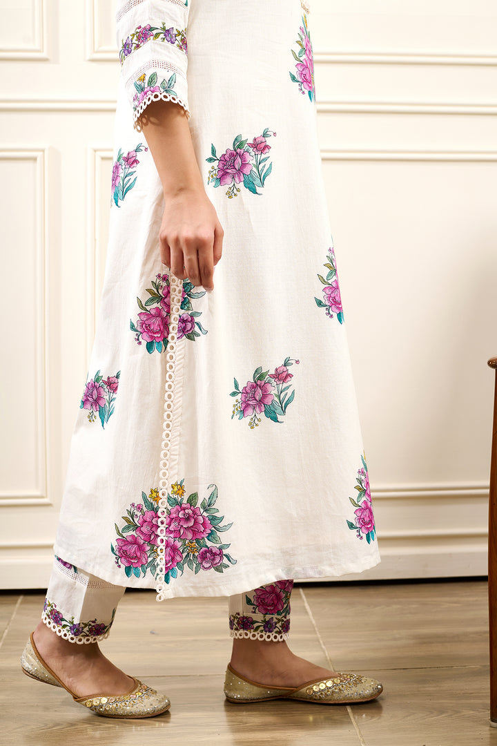 Gul-Boota Straight KURTA WITH SALWAR AND DUPATTA- SET OF 3