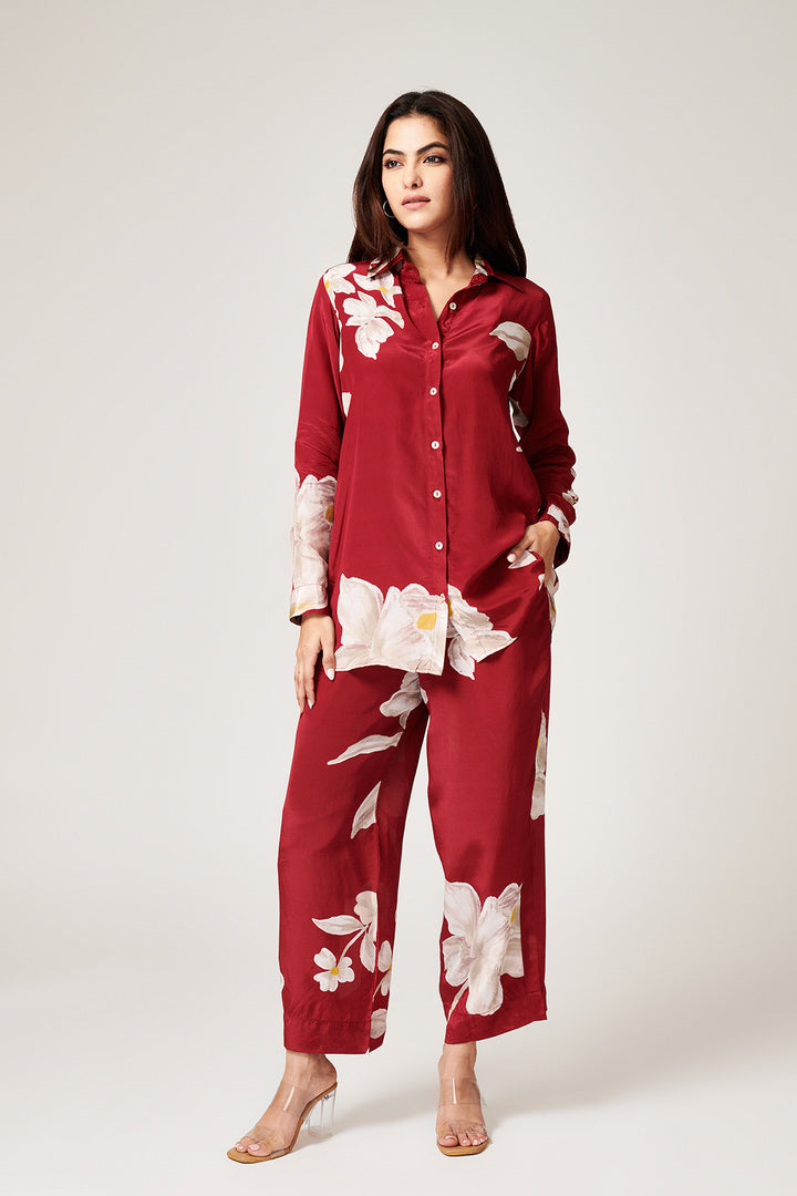 Jasmine Red Co-ord Set - Set of 2