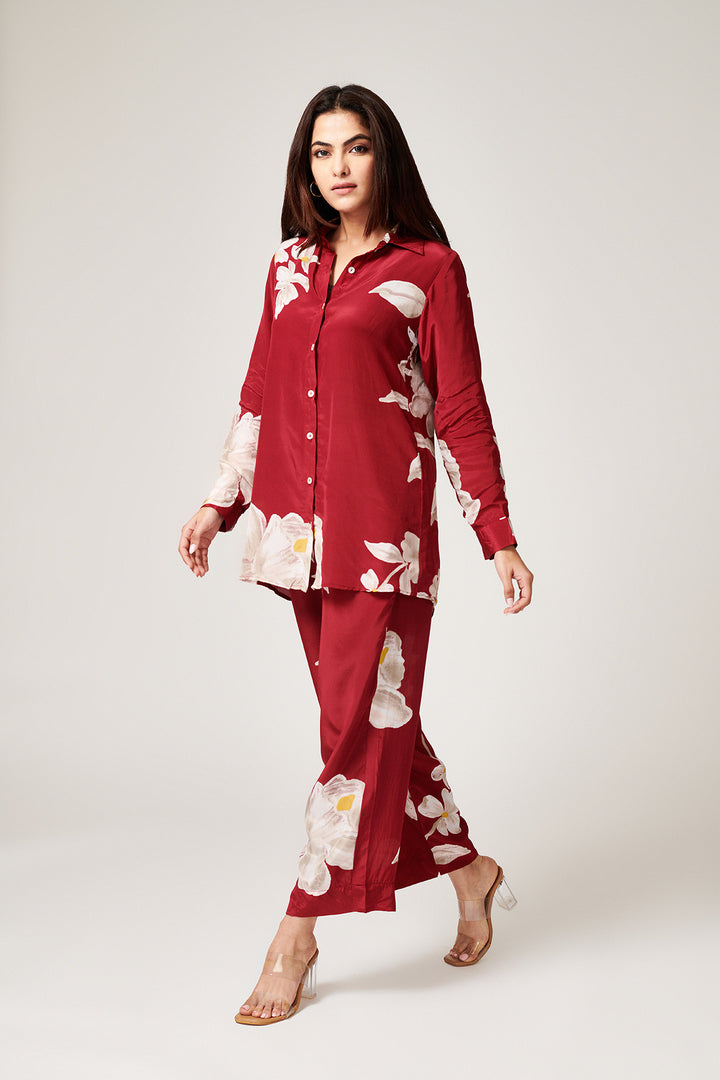 Jasmine Red Co-ord Set - Set of 2