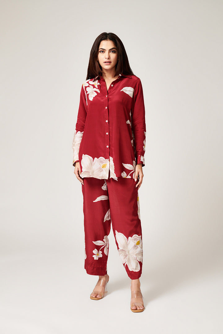 Jasmine Red Co-ord Set - Set of 2