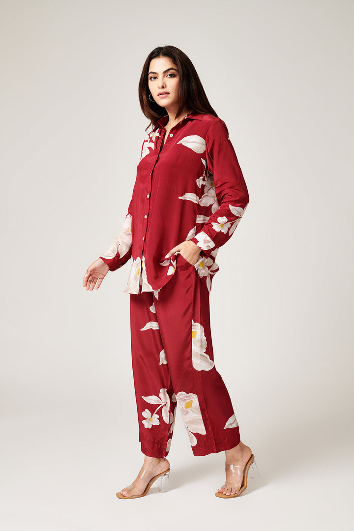 Jasmine Red Co-ord Set - Set of 2