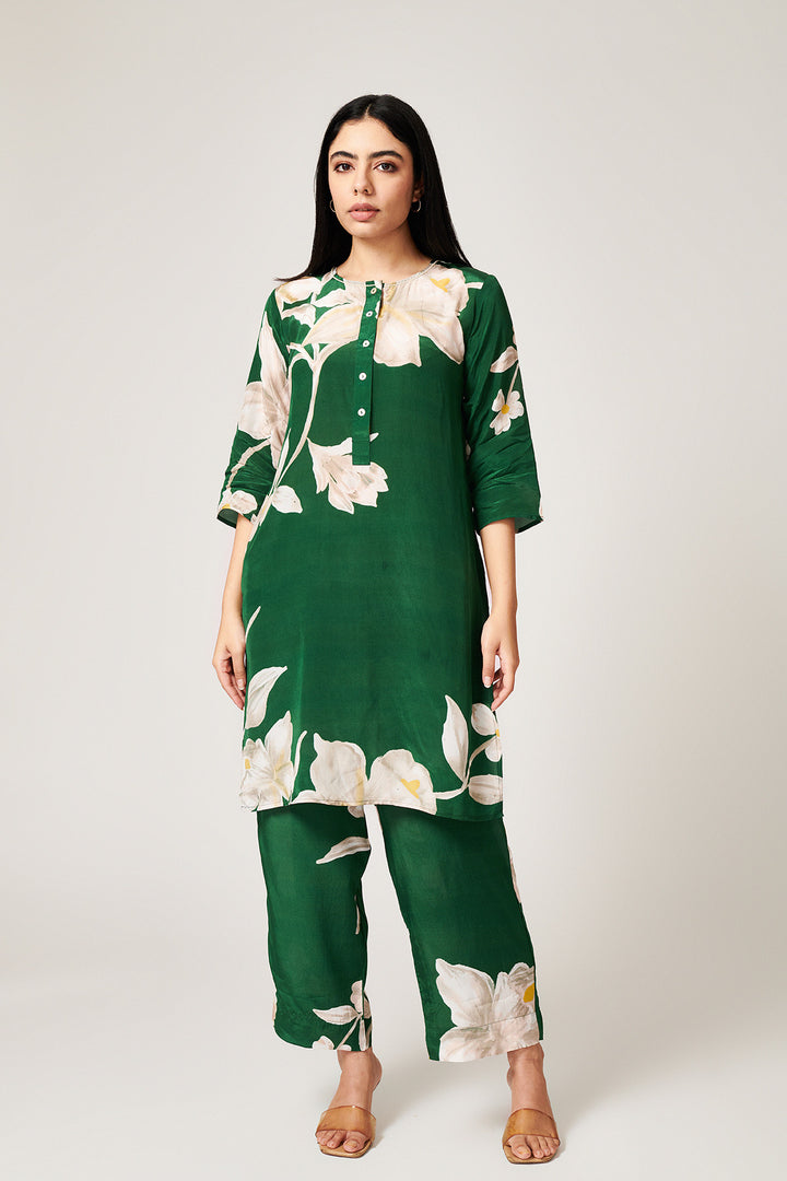 Jasmine Green Short Kurta - Set of 2