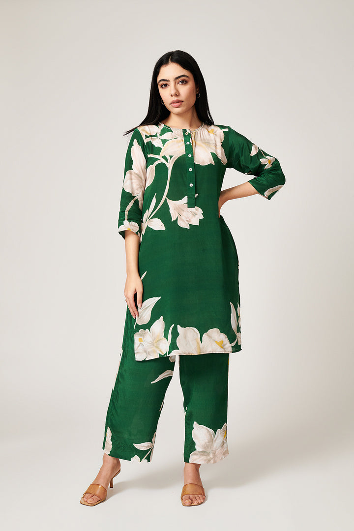 Jasmine Green Short Kurta - Set of 2