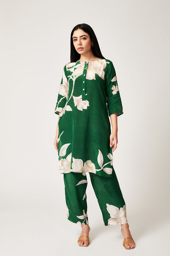 Jasmine Green Short Kurta - Set of 2