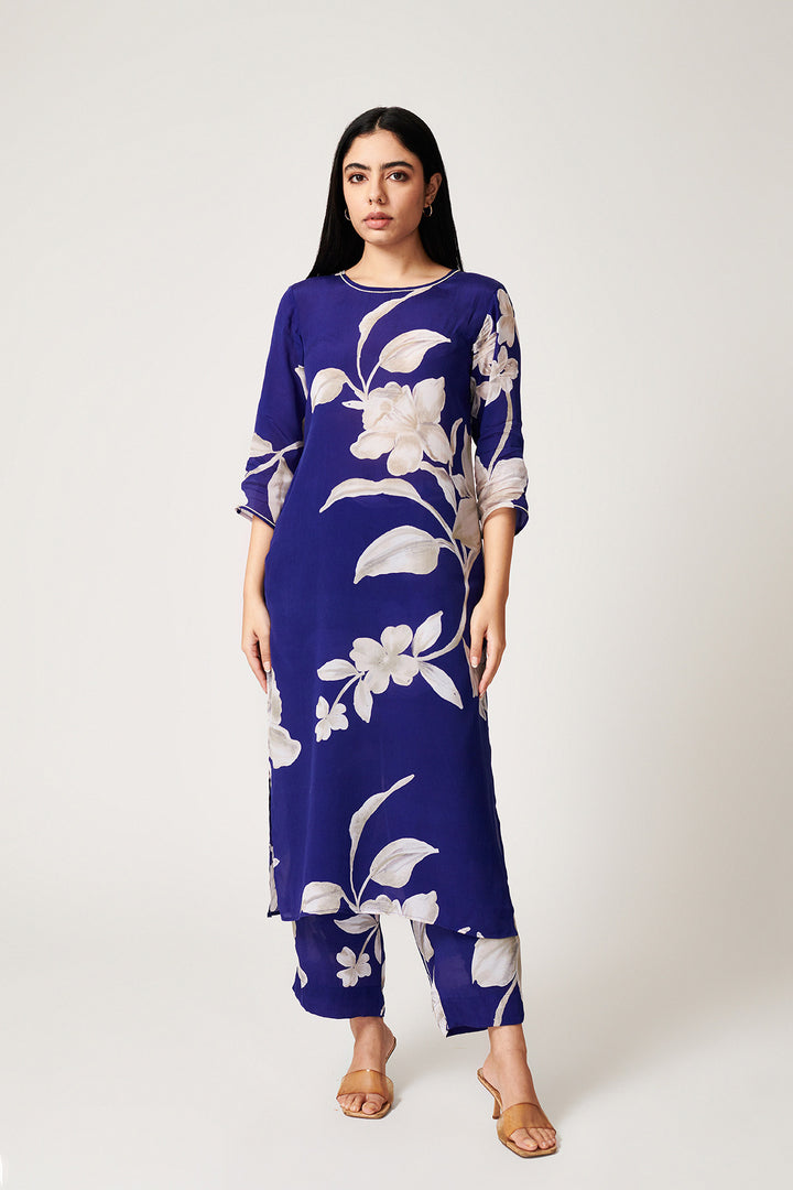 Jasmine Blue Long Kurta - Set of 2
