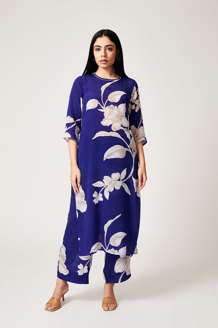 Jasmine Blue Long Kurta - Set of 2