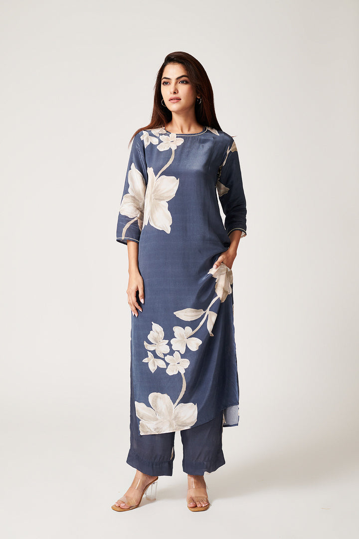 Jasmine Grey Long Kurta - Set of 2