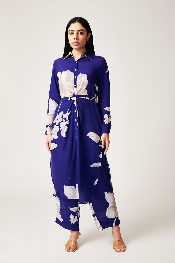 Jasmine Blue Wrap Kurta - Set of 2