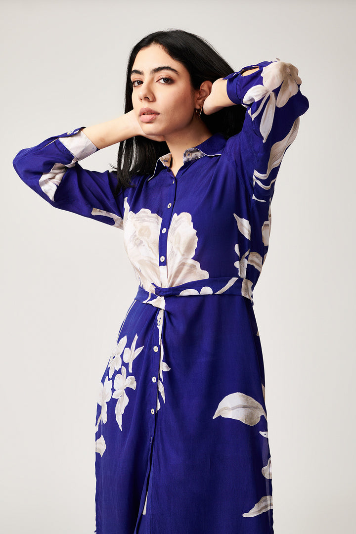 Jasmine Blue Wrap Kurta - Set of 2