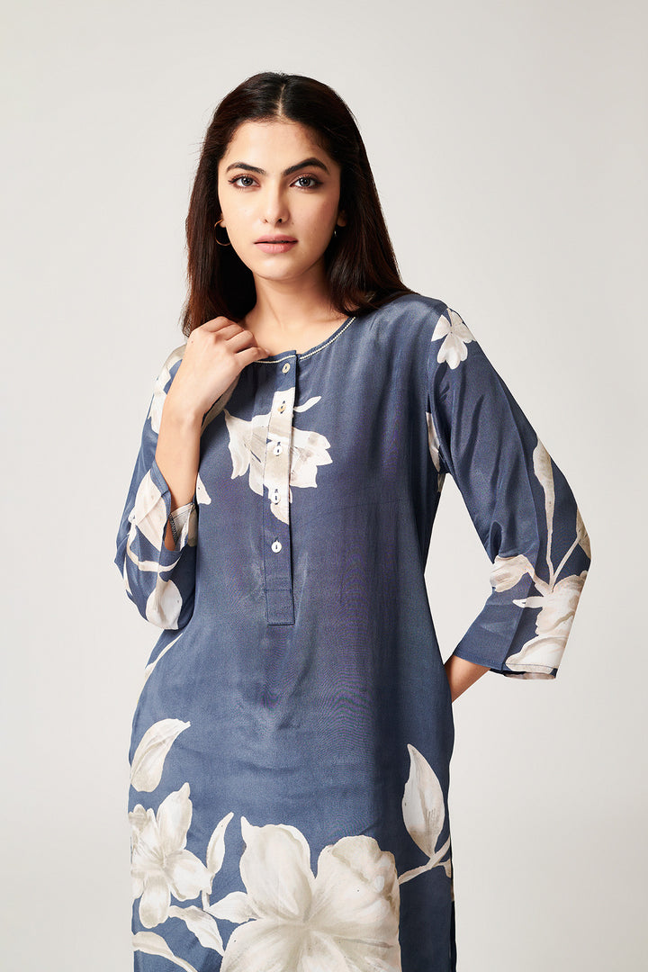 Jasmine Grey Short Kurta - Set of 2