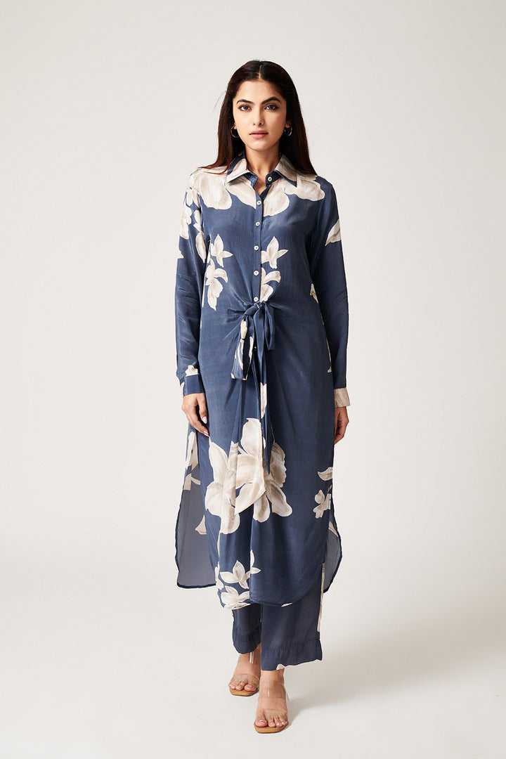 Jasmine Grey Wrap Kurta - Set of 2